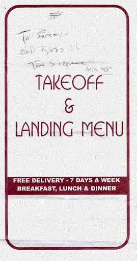 Authographed menu